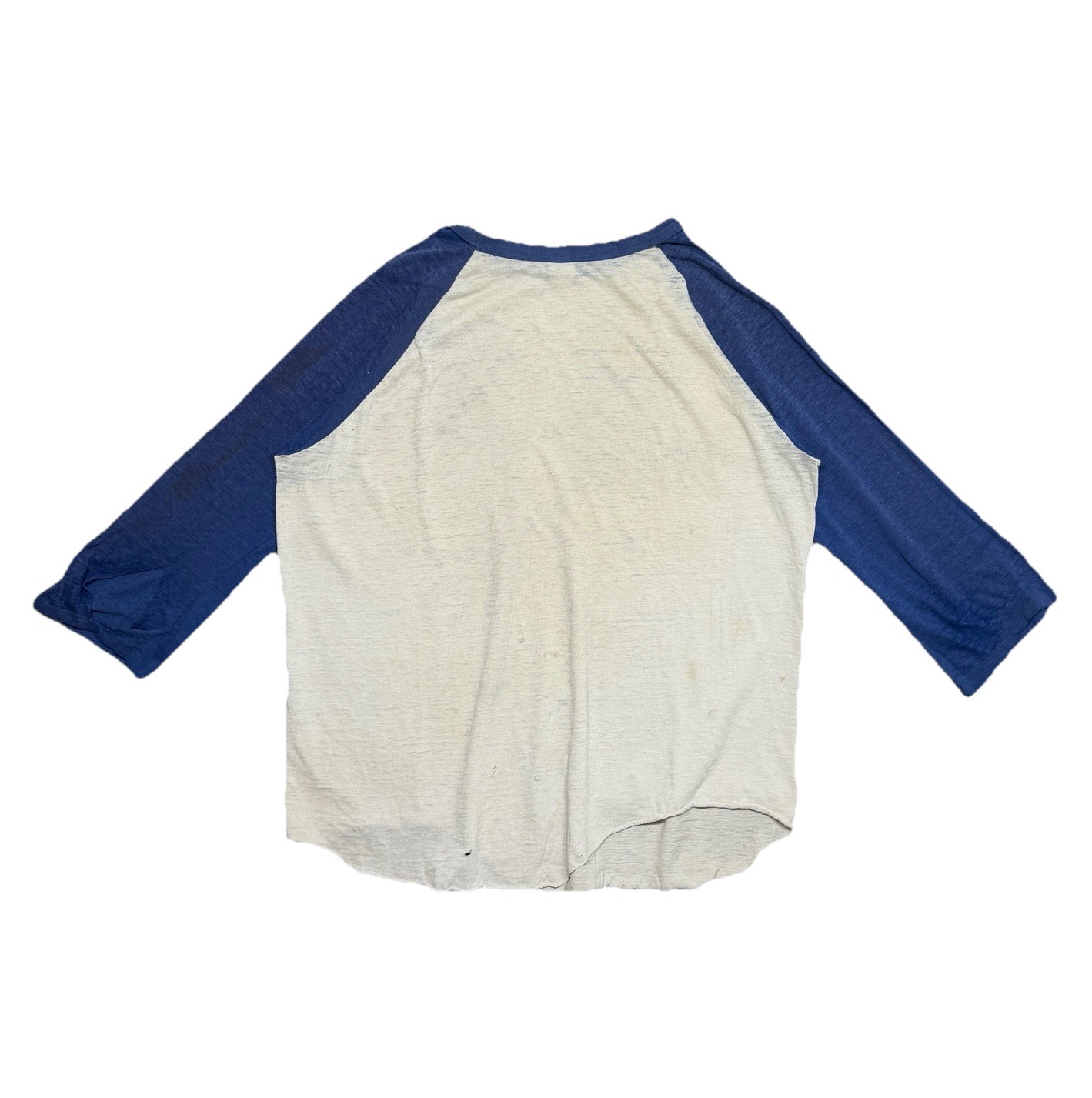 Vintage Kansas Band Raglan T Shirt 1970s Blue White Concert Rock XL USA
