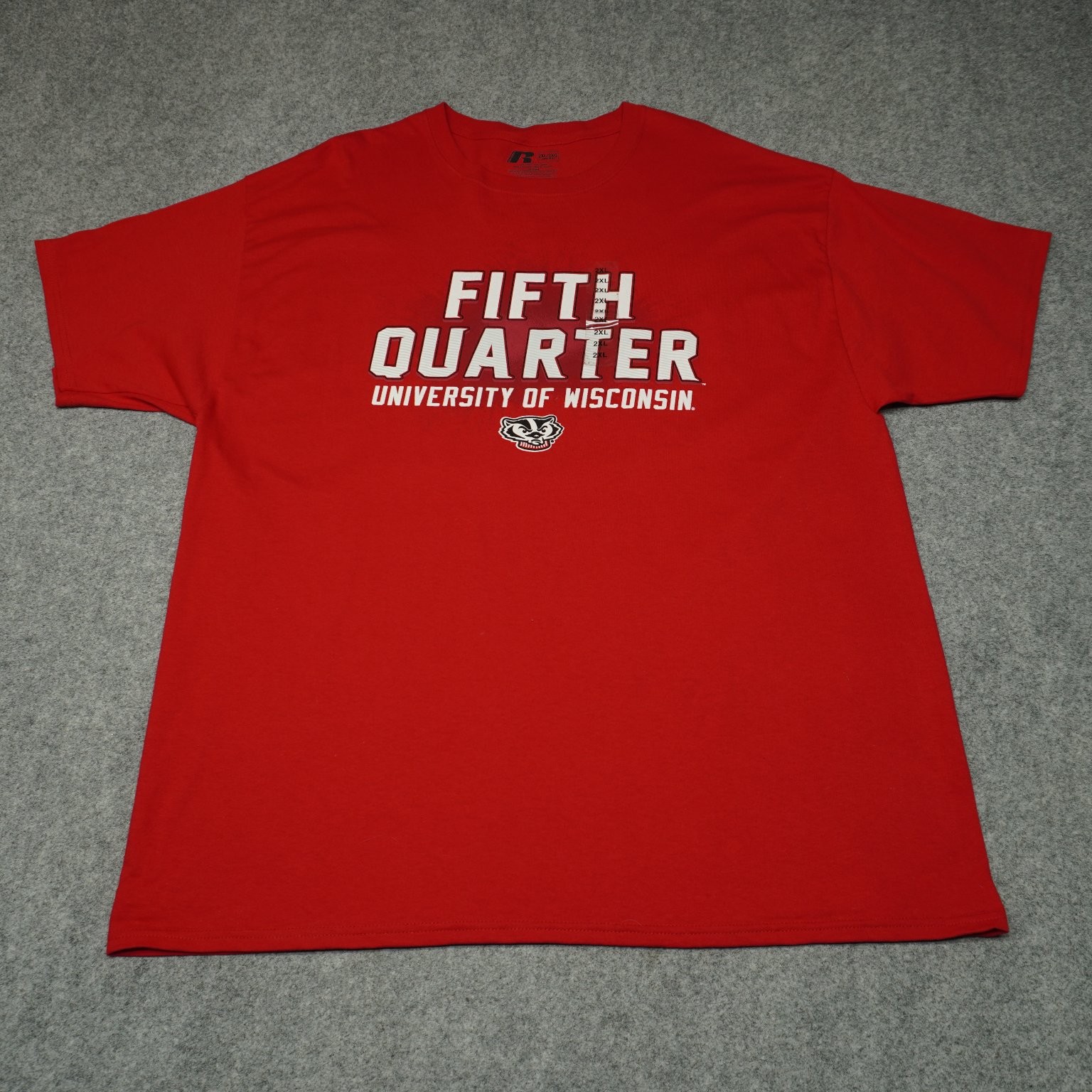 New Russell University of Wisconsin Men&rsquo;s T-Shirt Red 2XL Cotton