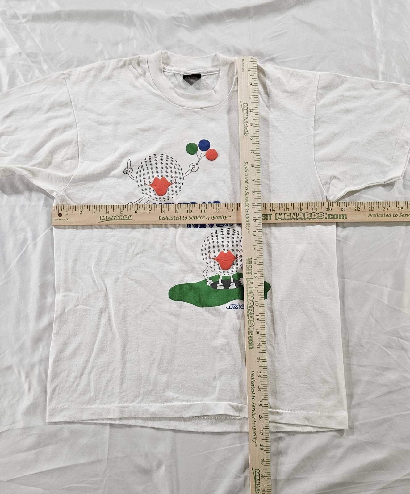Vintage 90s Screen Stars Best Never Up Never In Golf T Shirt L Single Stitch USA