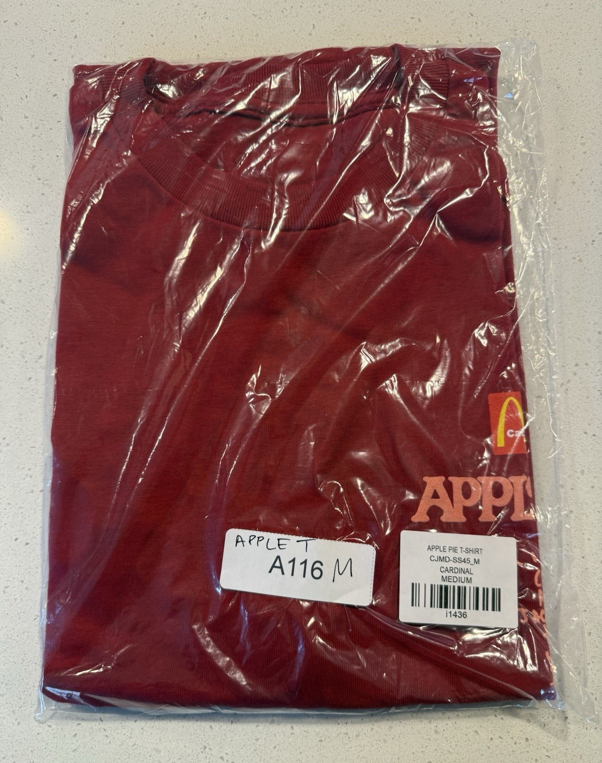 McDonald’s Men’s M Short Sleeve Crew Neck Red Double-Sided Graphic Logo T-Shirt