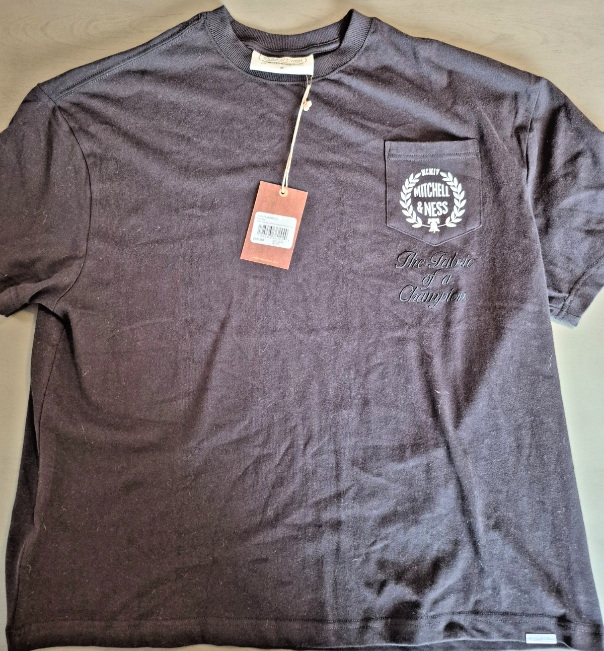 Mitchell & Ness Oversized Heavyweight Pocket T-Shirt Black Medium NWT