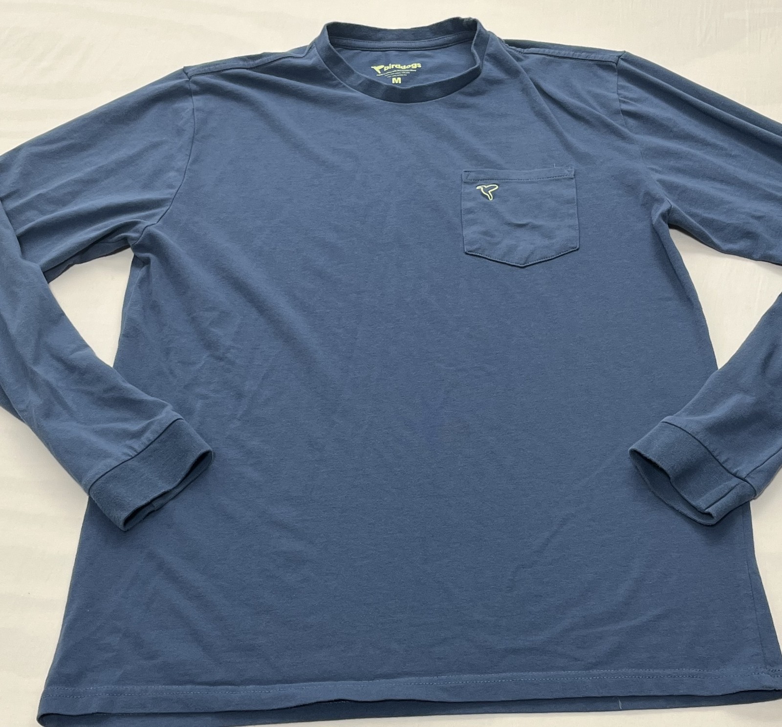 Birddogs Shirt Mens Medium Long Sleeve Pocket Crewneck Casual Embroidered Trim