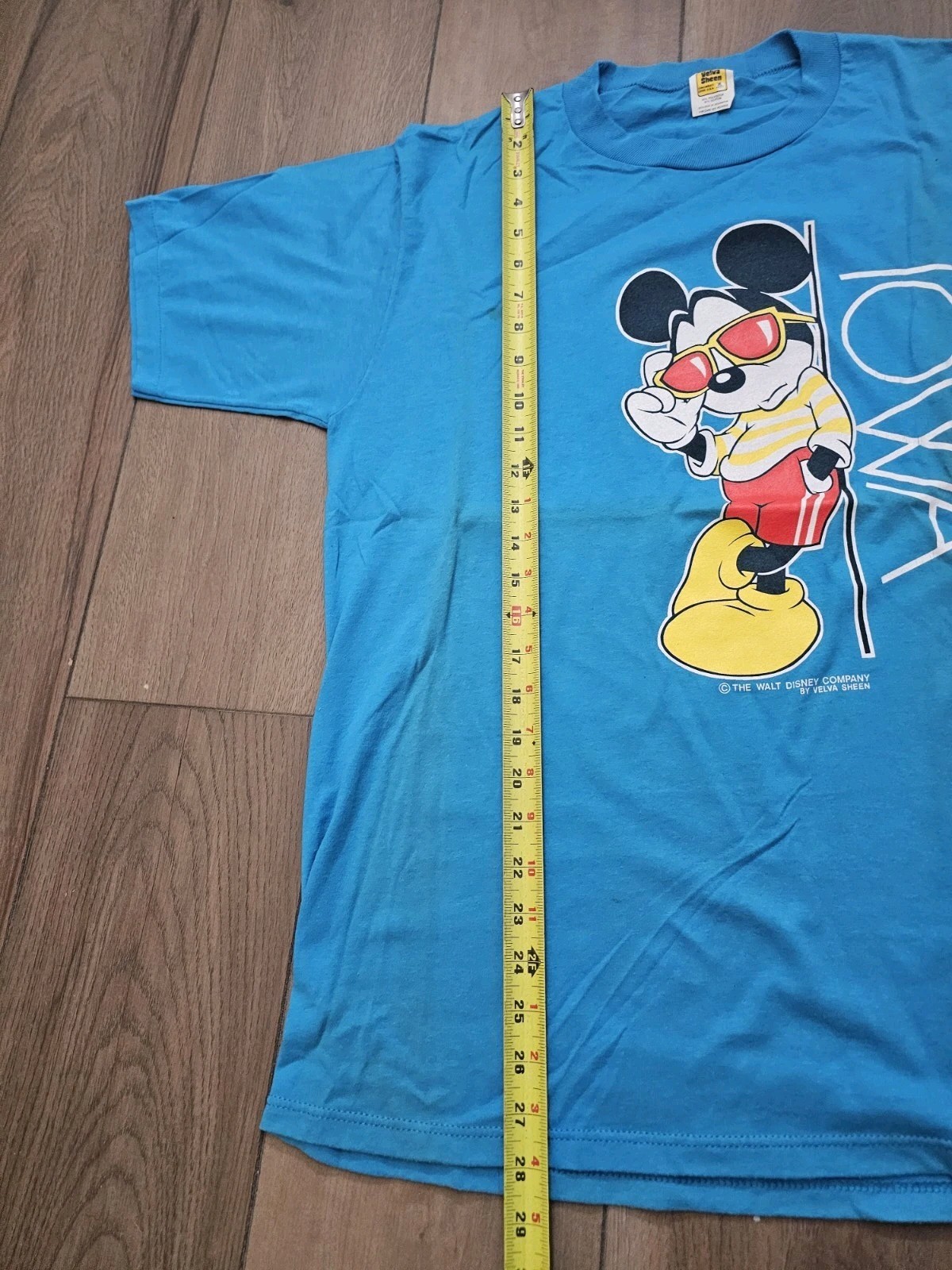 vtg 80s usa VELVA SHEEN single stitch t-shirt XL Mickey Mouse disney IOWA