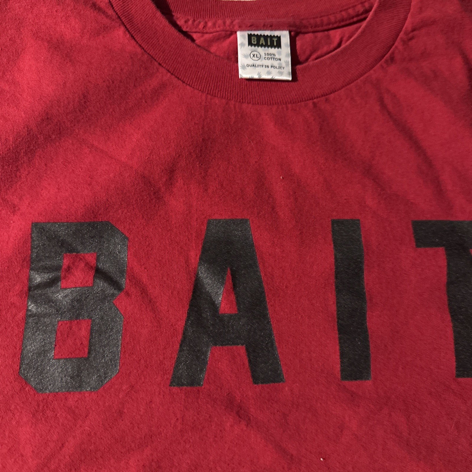 BAIT Shirt Short sleeve Red/Black- Size XL Vintage Tee anime collection shop