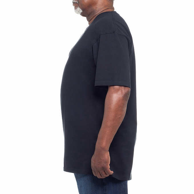 Kirkland Men&rsquo;s 6-pack Black 100% Cotton Crew Neck T-shirt FREE SHIPPING!