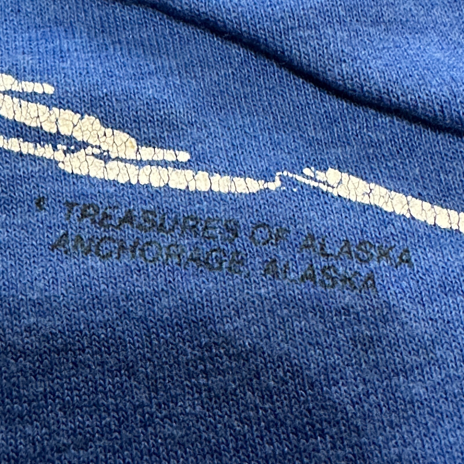 Vintage Single Stitch Alaska Huskies Bobsled Graphic T Shirt Size Large Blue