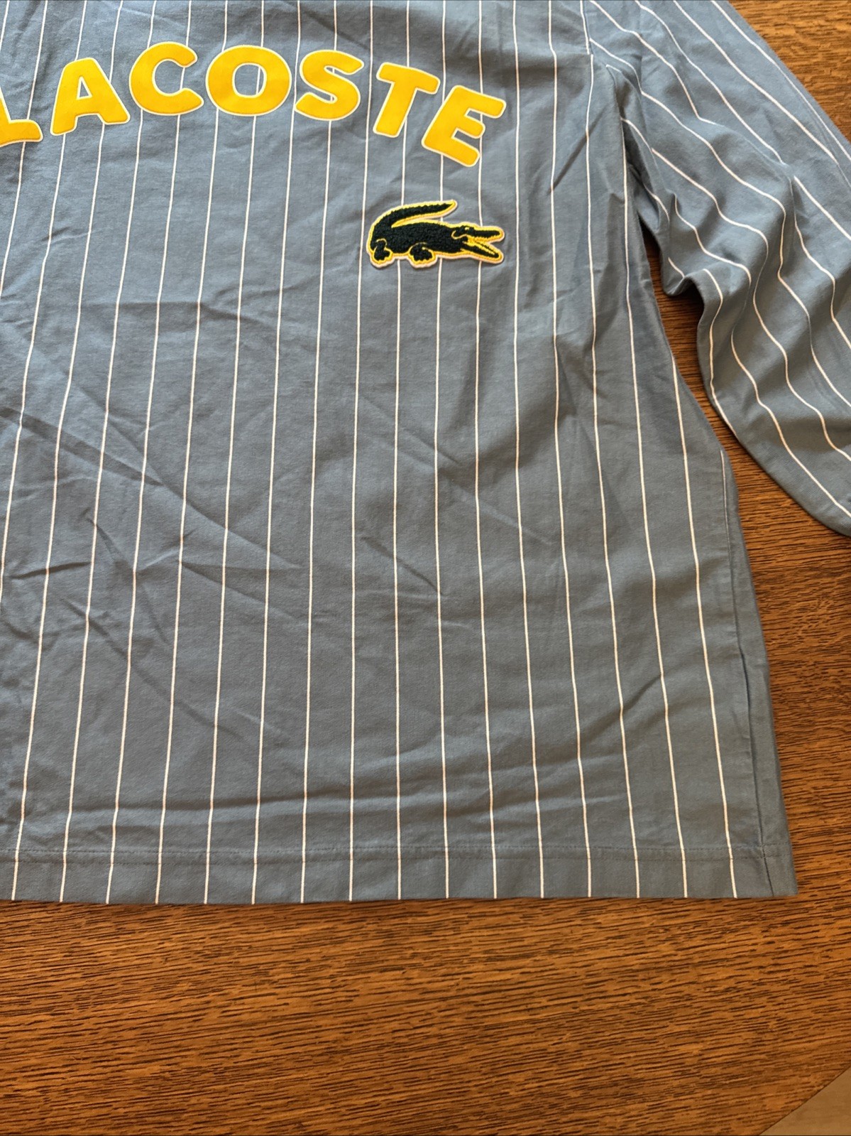 Lacoste Live men’s big logo long sleeve shirt SZ L Blue White