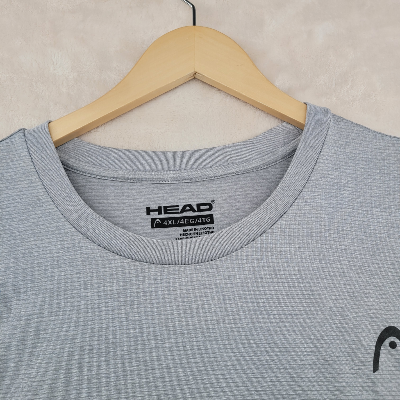 Head Hypertek Men&rsquo;s Size 4XL Solid Gray Tennis Athletic Crew-Neck T-Shirt