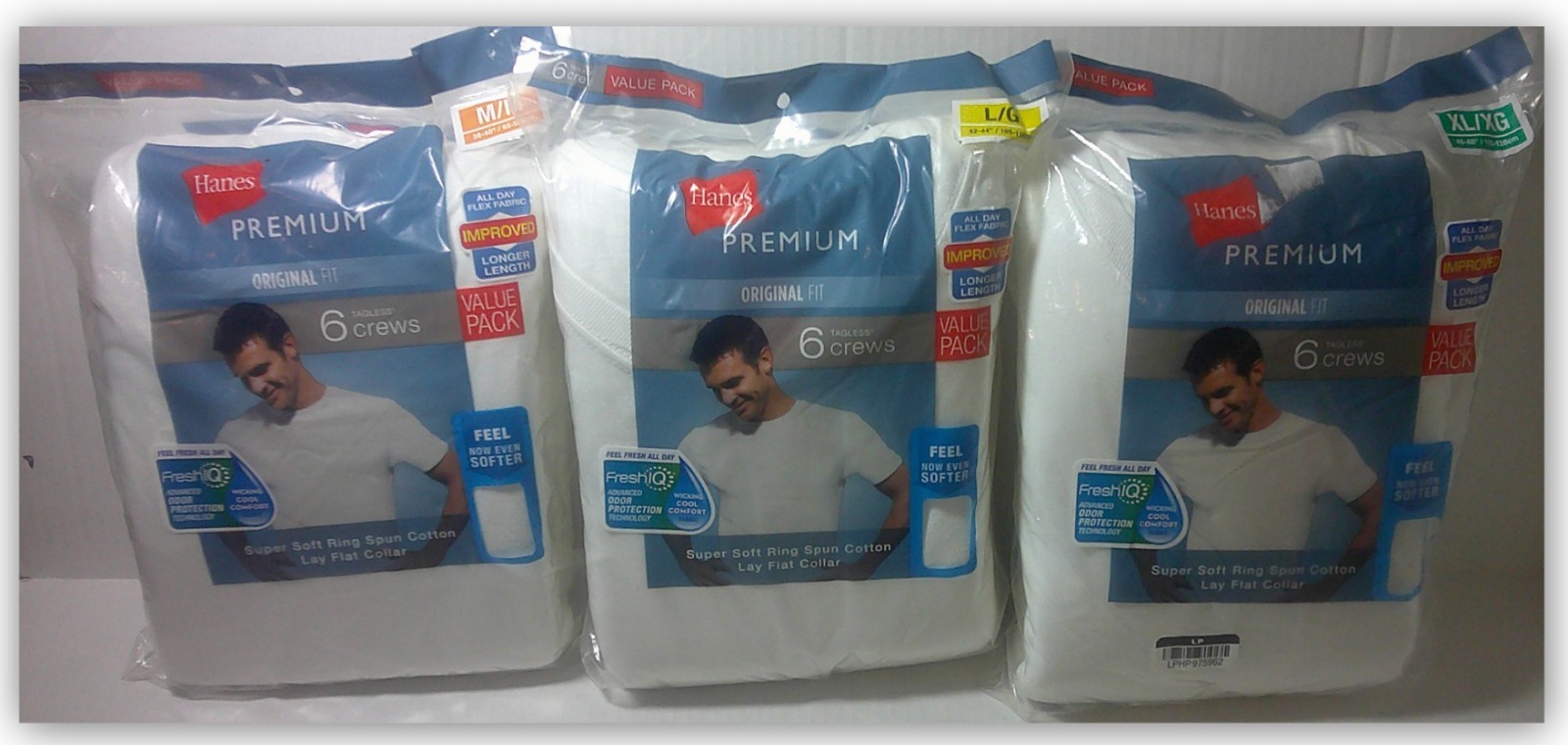 Hanes Premium Original Fit Crewneck T-shirts WHITE S M L XL Fresh IQ LAY FLAT