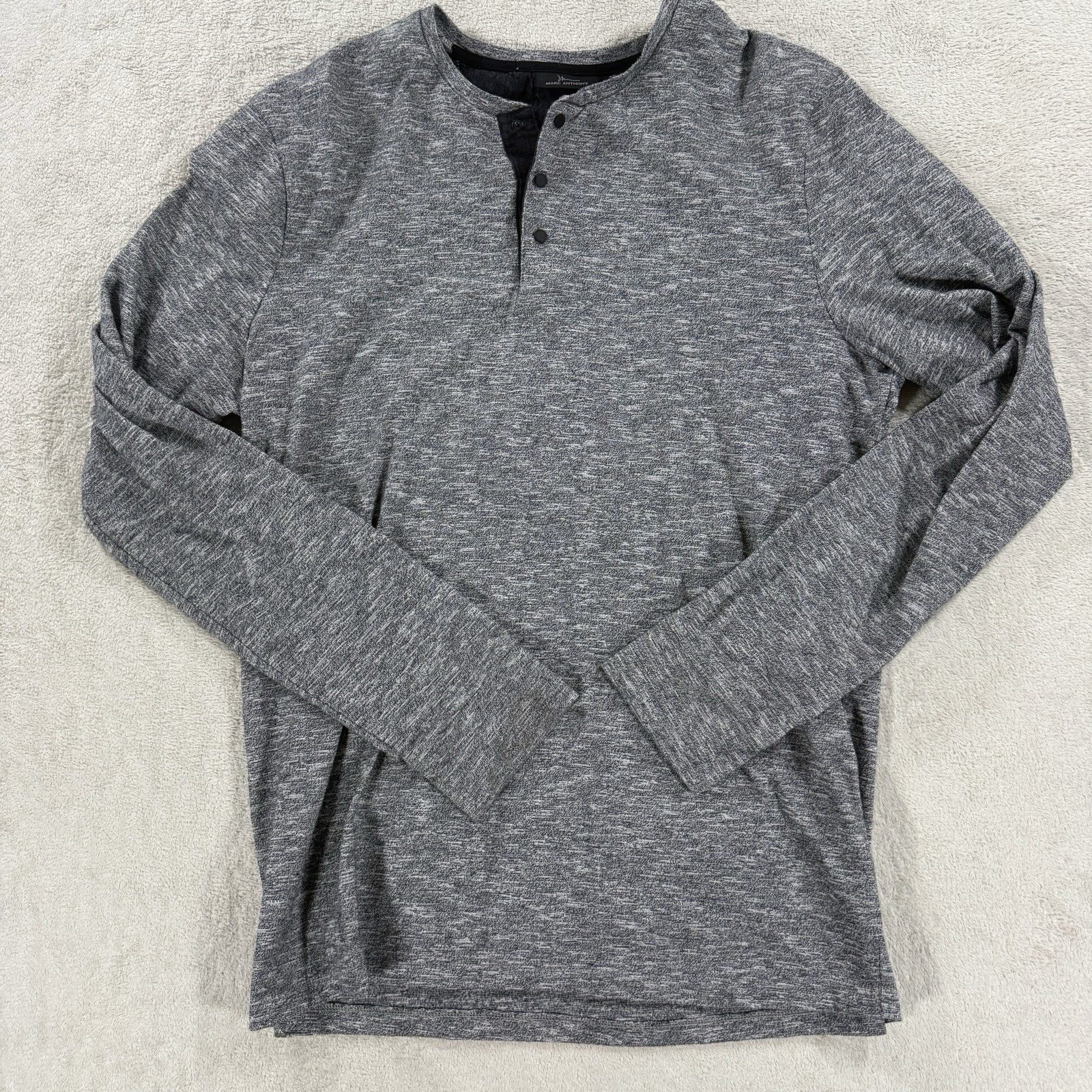 Marc Anthony Mens Size XL Slim Fit Long Sleeve Henley Shirt Pack Of 2 Snap