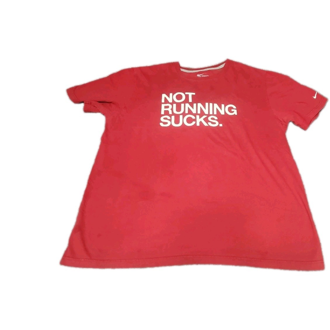 XL Nike Tee Not Running Sucks Graphic Gray Men&rsquo;s Athletic T-Shirt Red Workout