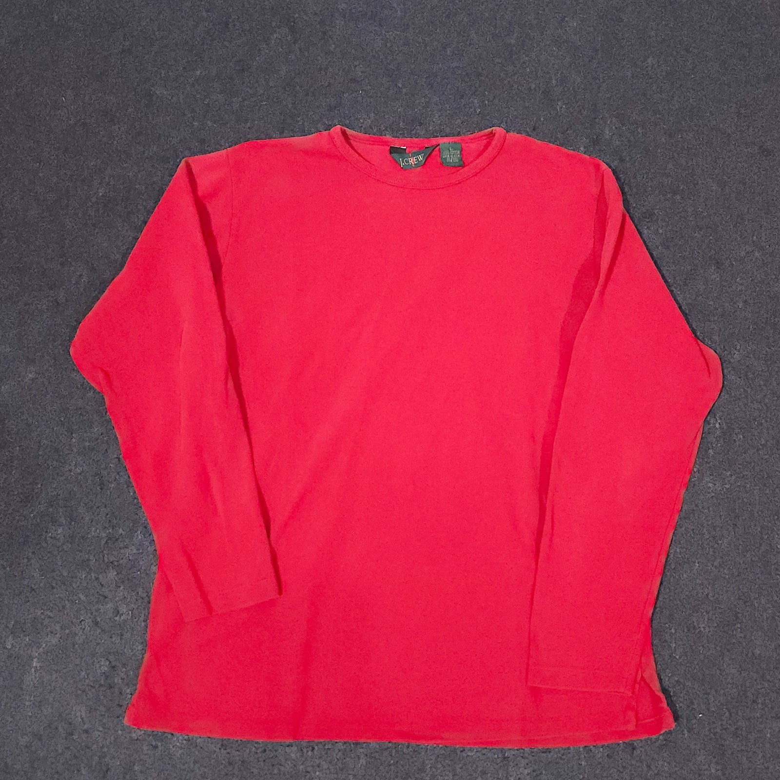Vintage J Crew Oarsman Pique T Shirt Mens Large Red Long Sleeve Made In USA 90s