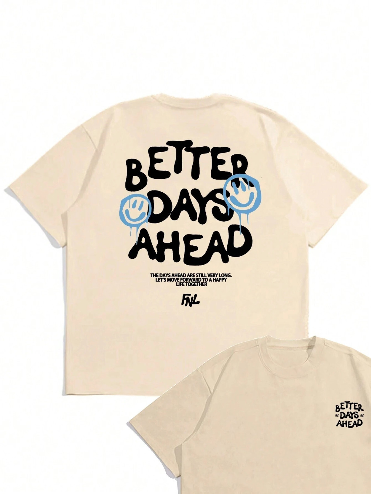 « Better Days Ahead » Printed Loose Fit Men&rsquo;s Cotton Tshirt For Summer Streetwear