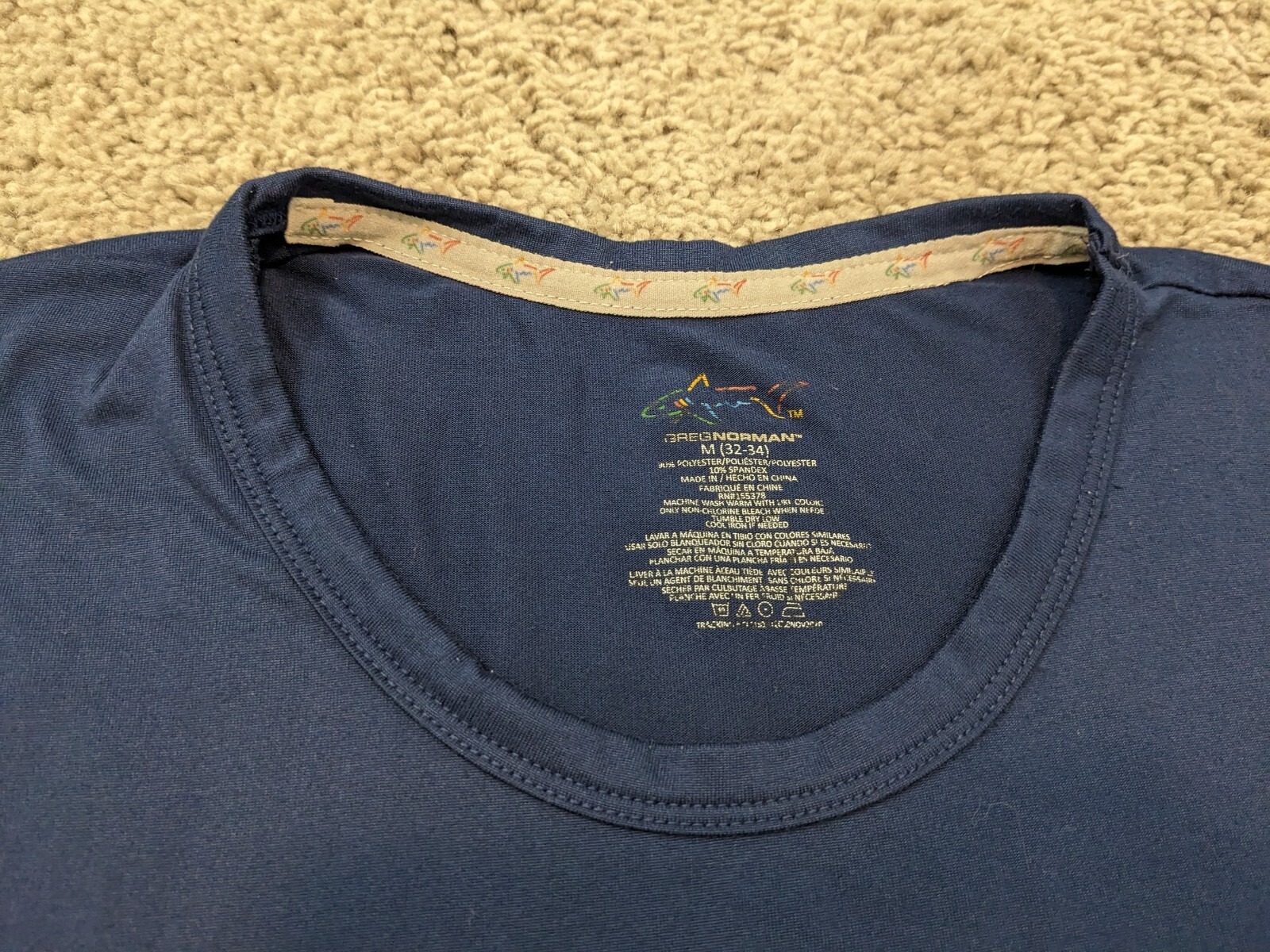Greg Norman T Shirt Men&rsquo;s Medium (32-34) Blue Moisture-wicking Active Workout