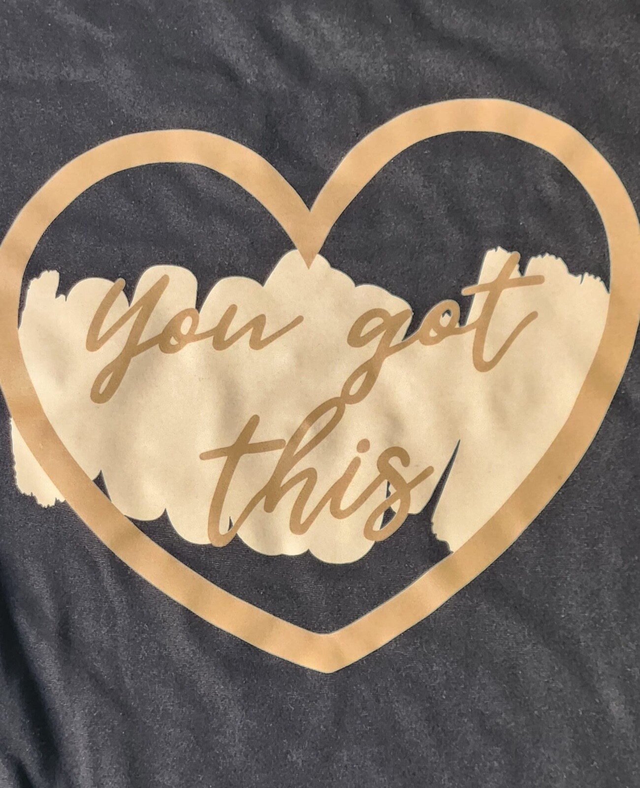 Large ‘’You Got This’’ Black Graphic Motivation T-shirt Gold Handmade