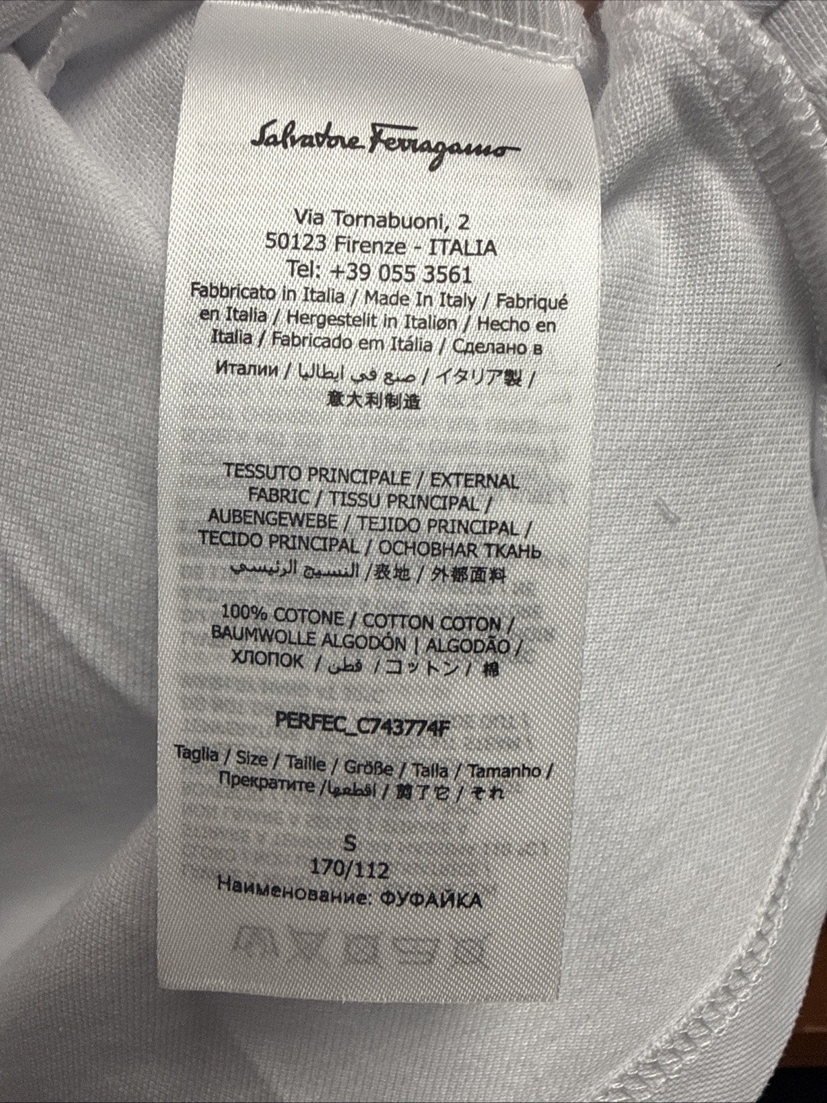 Cartellino Classic Tshirt Hand Made Size Small