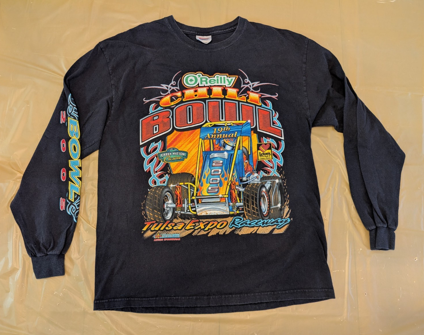 VTG 2005 O’Reilly Chili Bowl Racing Long Sleeve T-Shirt L Tulsa Expo Speedway