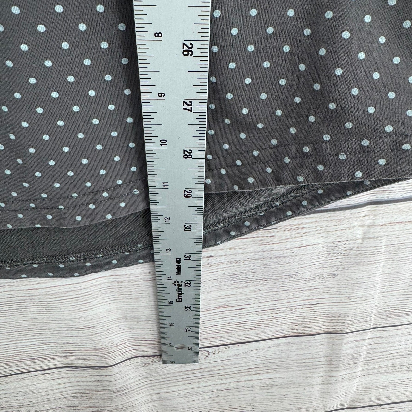 BYLT Drop Cut Lux Polka Dot Short Sleeve T-Shirt Mens XL Gray Stretch Round Hem