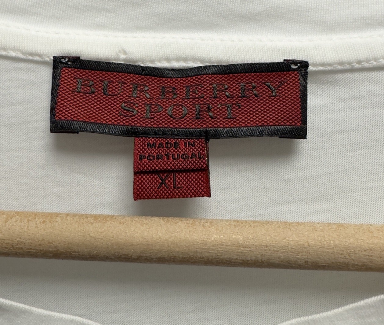 Burberry Sport Men&rsquo;s XL White/Black Nova Check Plaid Cotton T-Shirt Portugal euc