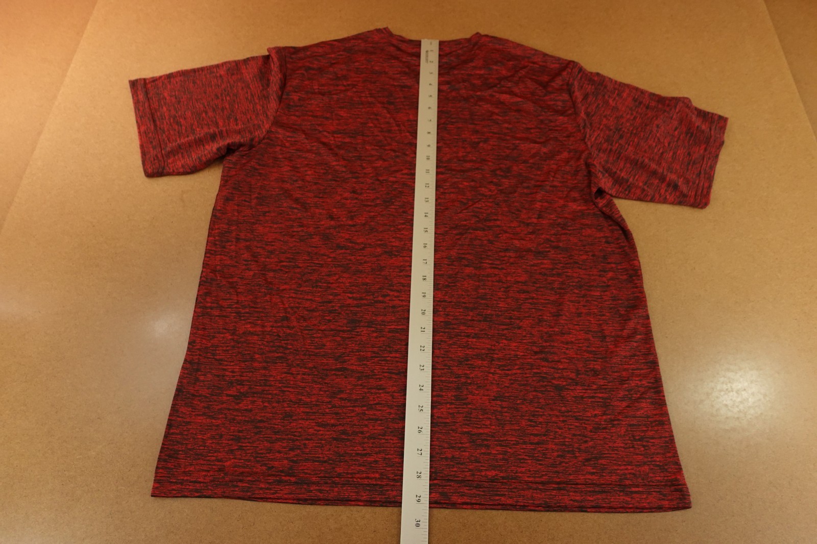 Sport Tek Mens Size XL Red Black Marl Short Sleeve Crew Neck T-Shirt New