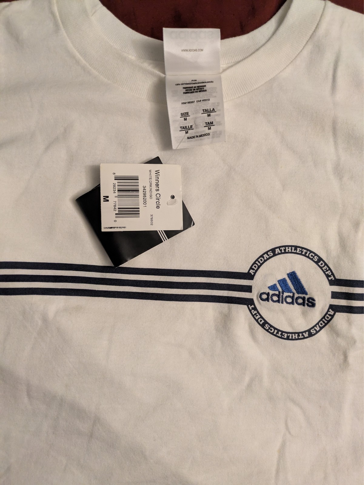 Adidas medium size white t shirt