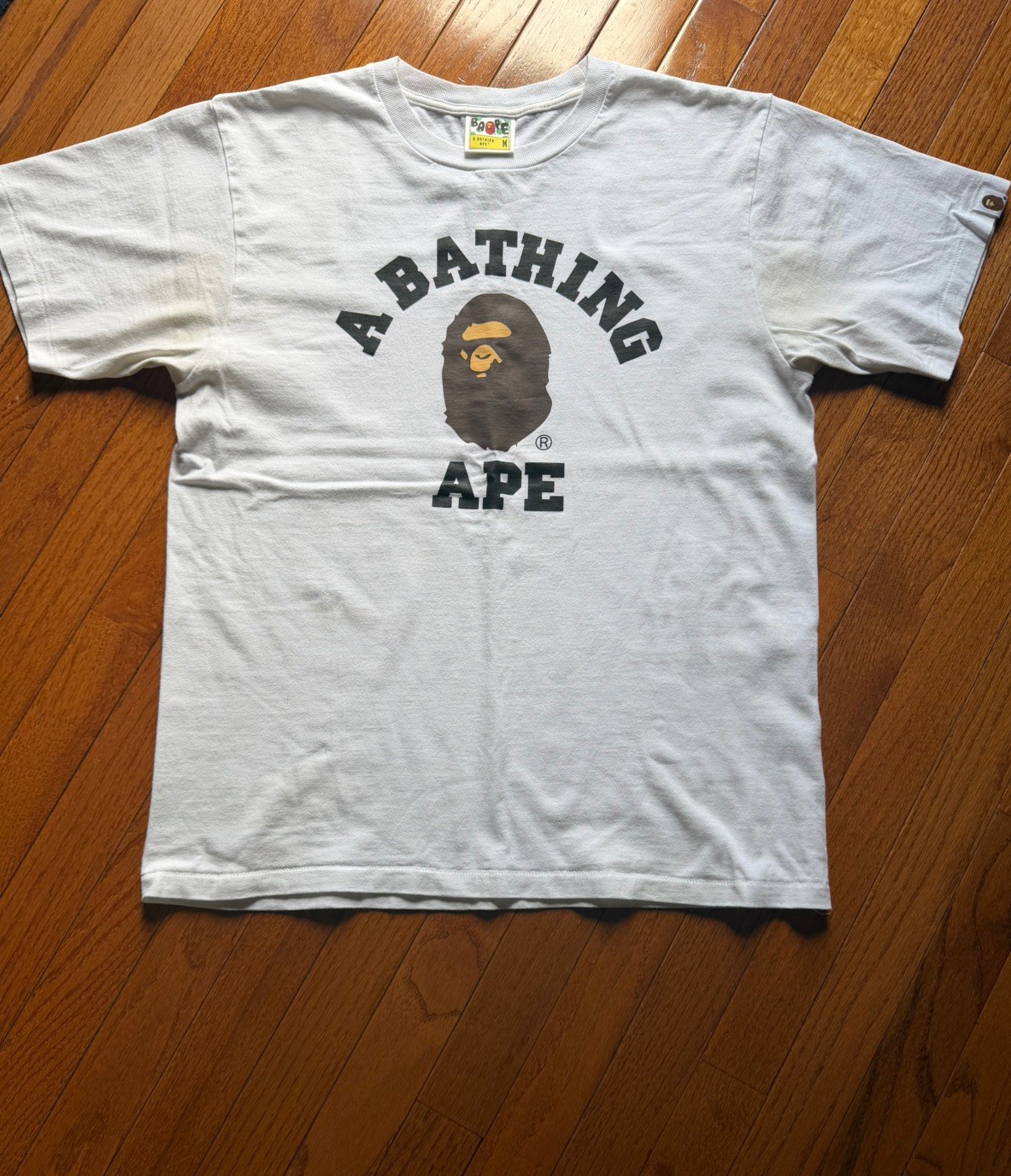 A Bathing Ape BAPE Ape Head Graphic Logo Men&rsquo;s T-Shirt White Cotton Crew M