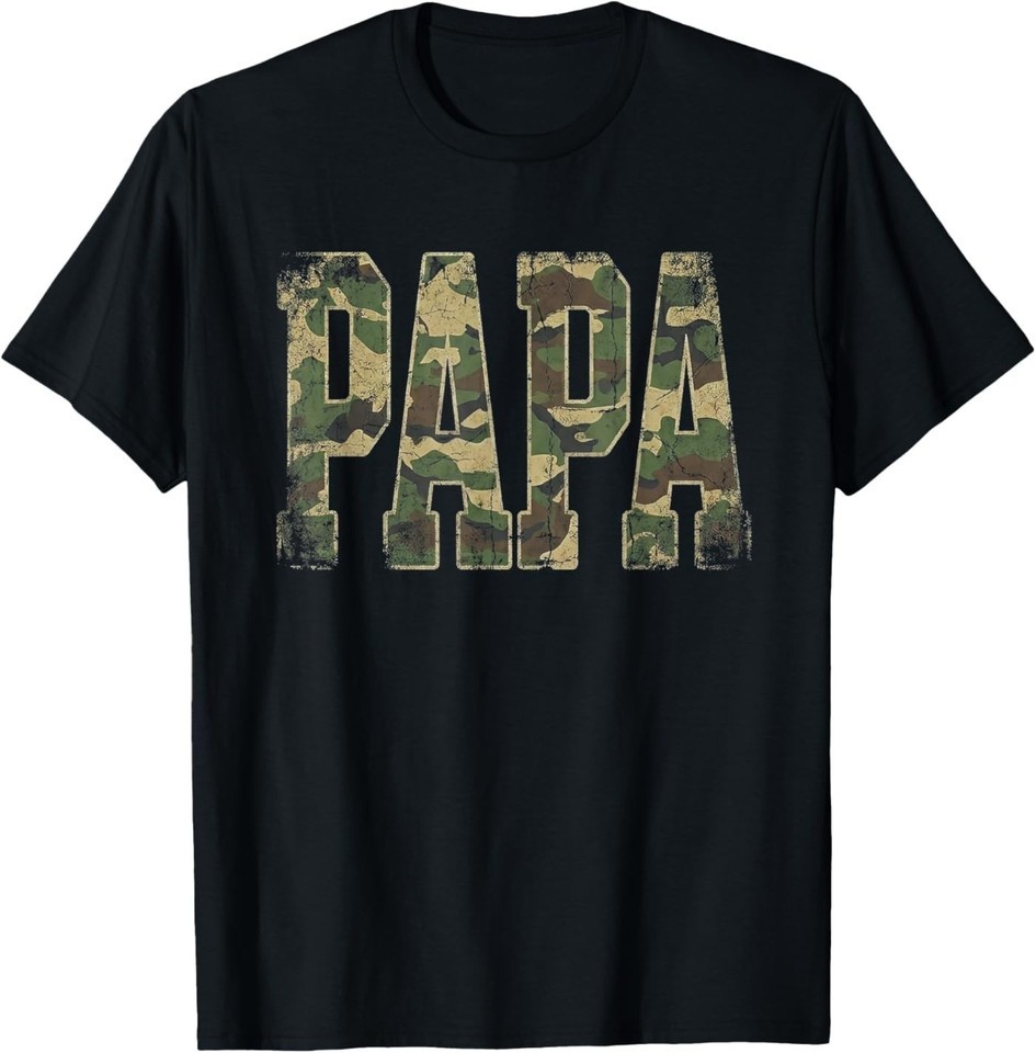 Retro Camo Dad Camouflage Dad Fathers Day T-Shirt