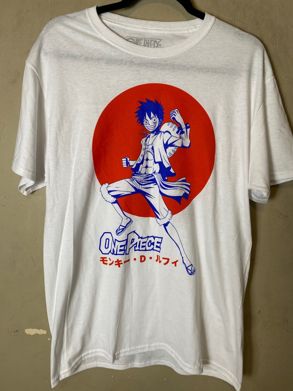 ONE PIECE Luffy Ripple Junction White Graphic Tee SZ M- NWT
