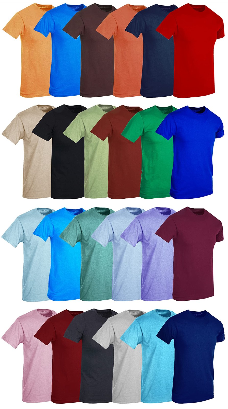 BILLIONHATS 24 Pack Mens Cotton Short Sleeve Lightweight T-Shirts (Small)