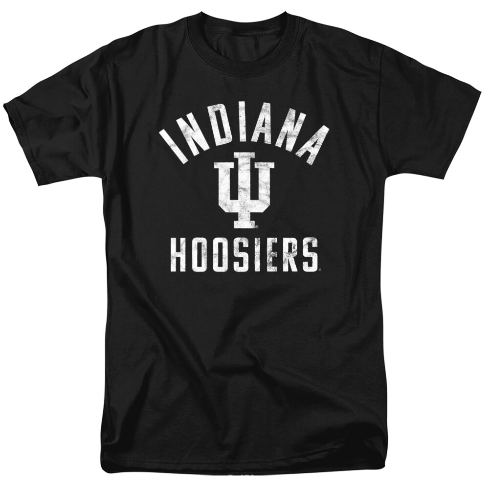 Indiana University Adult T-Shirt Hoosiers Logo, Black, S-5XL