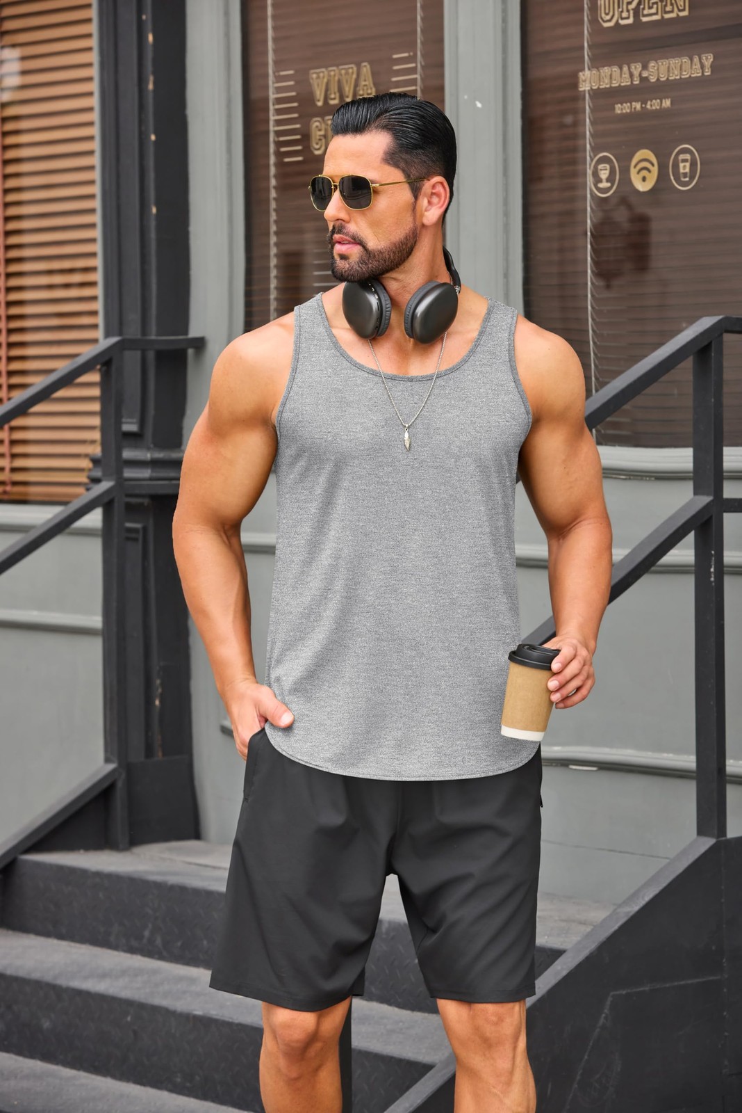 COOFANDY Men&rsquo;s 3 Pack Quick Dry Workout Tank Top Gym Muscle Tee Fitness Bodyb…