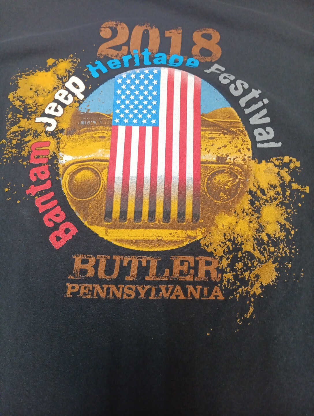 2018 Bantam Jeep Festival Wrangler T Shirt Heritage Festival Butler Pa Large USA
