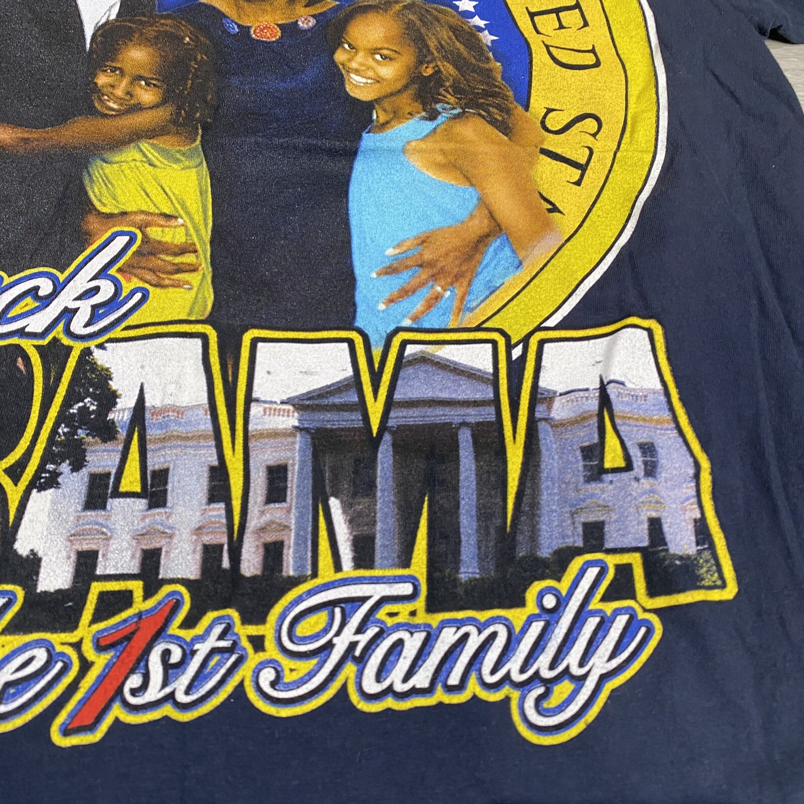 VINTAGE President Barack Obama First Family T-shirt Men&rsquo;s Large Rap Tee Graphic