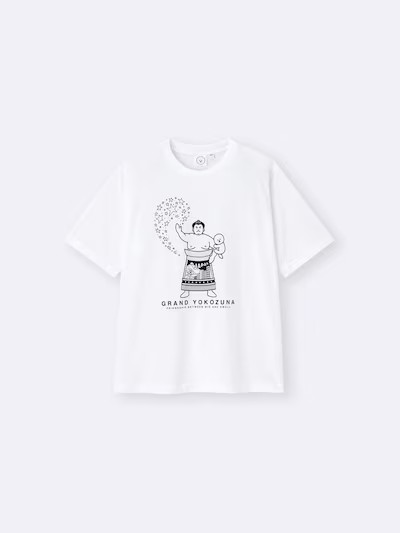 GU Graphic T-Shirt Sumo Rikishi Tee Japan Limited NEW Japanese Kimiaki Yaegashi