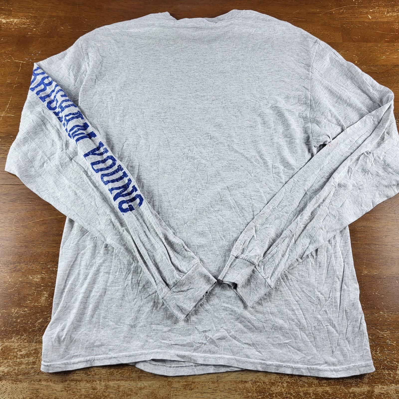 Brigham Young Cougars Unisex Tee Gray Long Sleeve Large Hanes BYU Provo UT