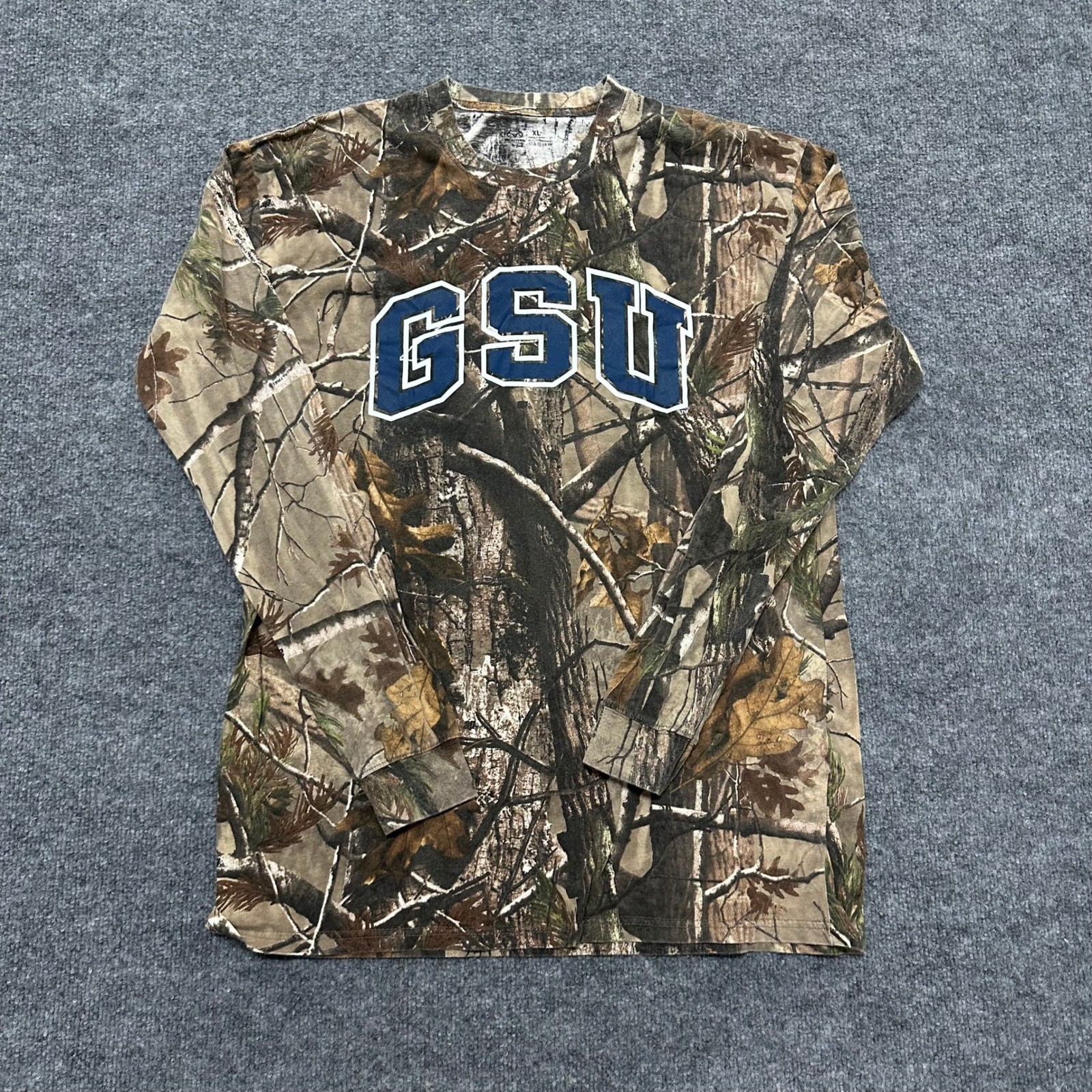 Realtree T-Shirt Mens XL Brown Camo Georgia Southern GSU Long Sleeve Cotton
