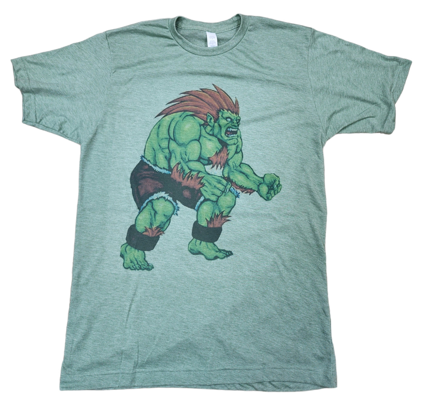 BLANKA Video Gamer STREET Fighter Classic Shirt green vintage graphic