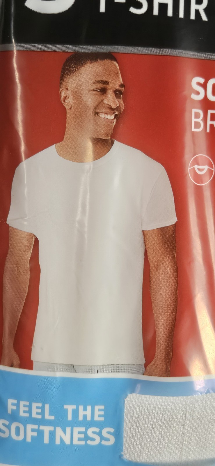 Hanes 3 pcs soft breathable lay flat collar tagless T-shirt white men Sz 2XL