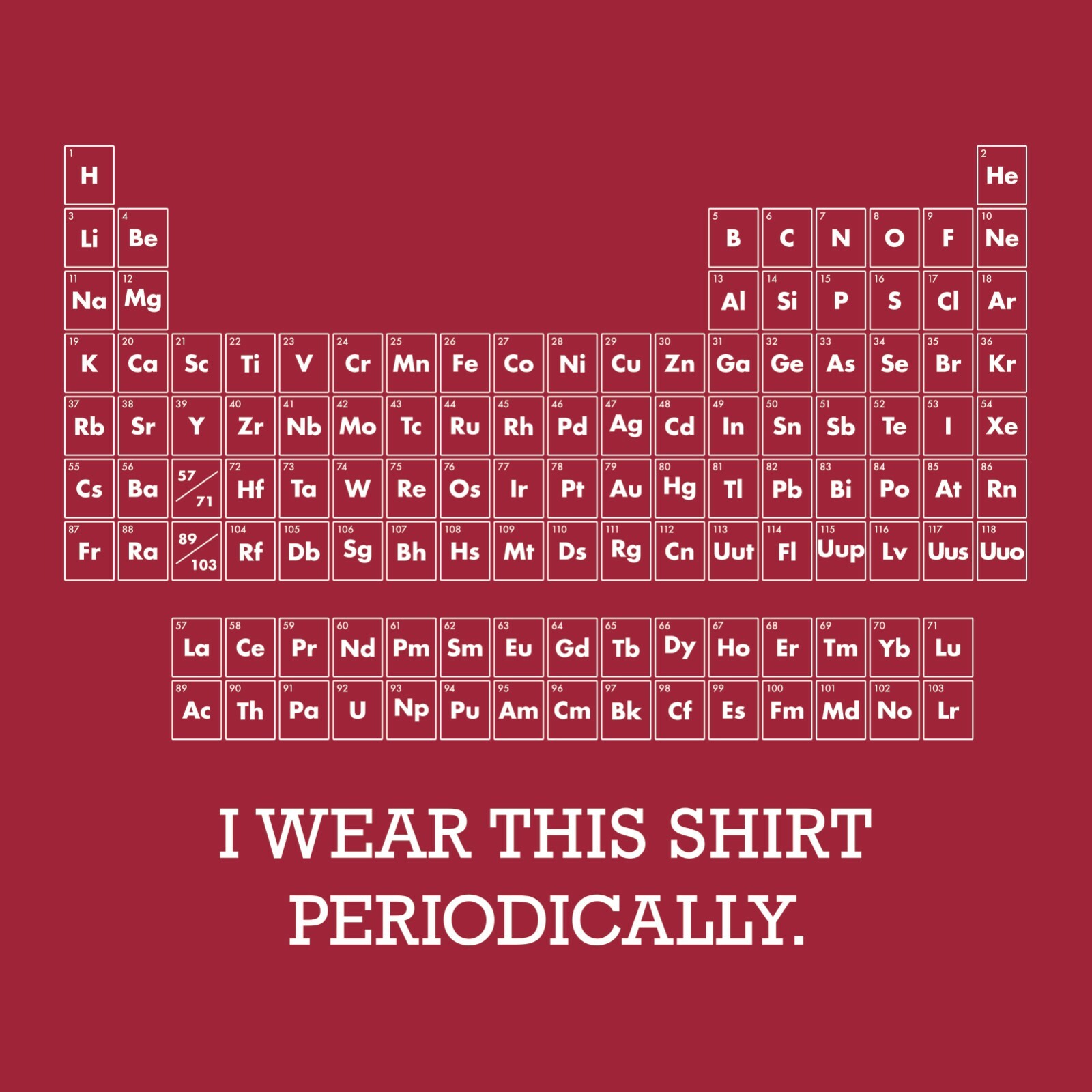 I Wear This Shirt Periodically – Science Chemistry Short Sleeve Cotton T-Shirt
