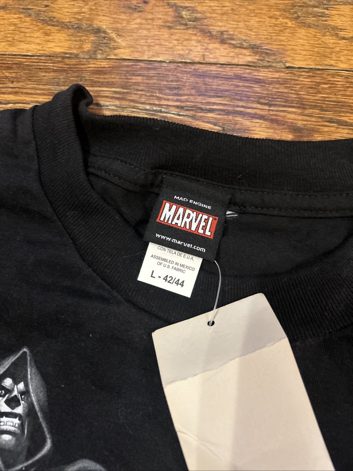 NWT Vtg Marvel 2007 Mad Engine Mens Largw Civil War All Over Print Black Tshirt