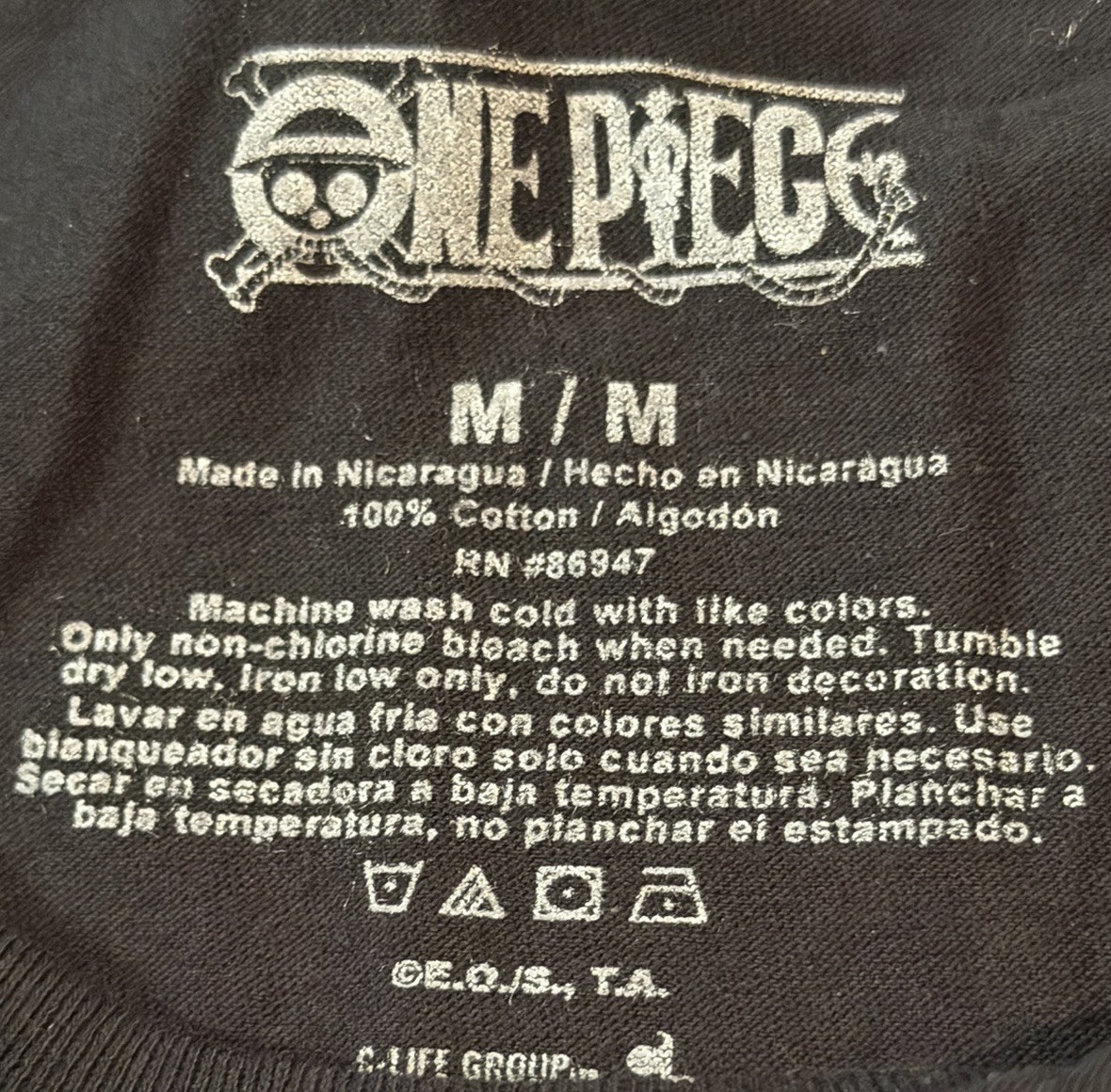 One Piece Monkey D. Luffy King of the Pirates Shirt Adult Medium Anime Tee