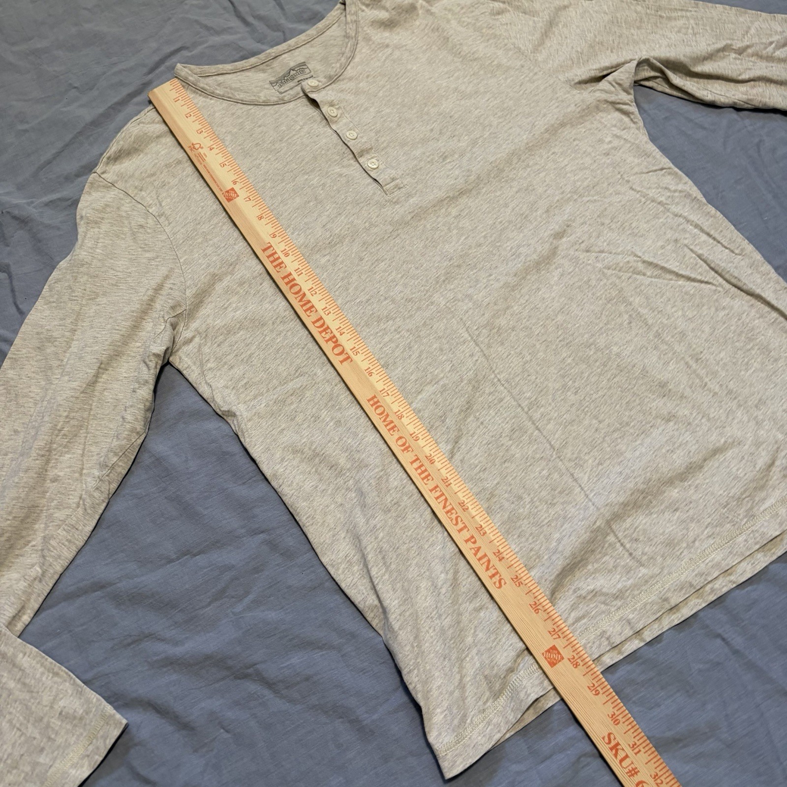 Patagonia Shirt Mens Large Beige Long Sleeve Daily Henley Organic Cotton Hiking