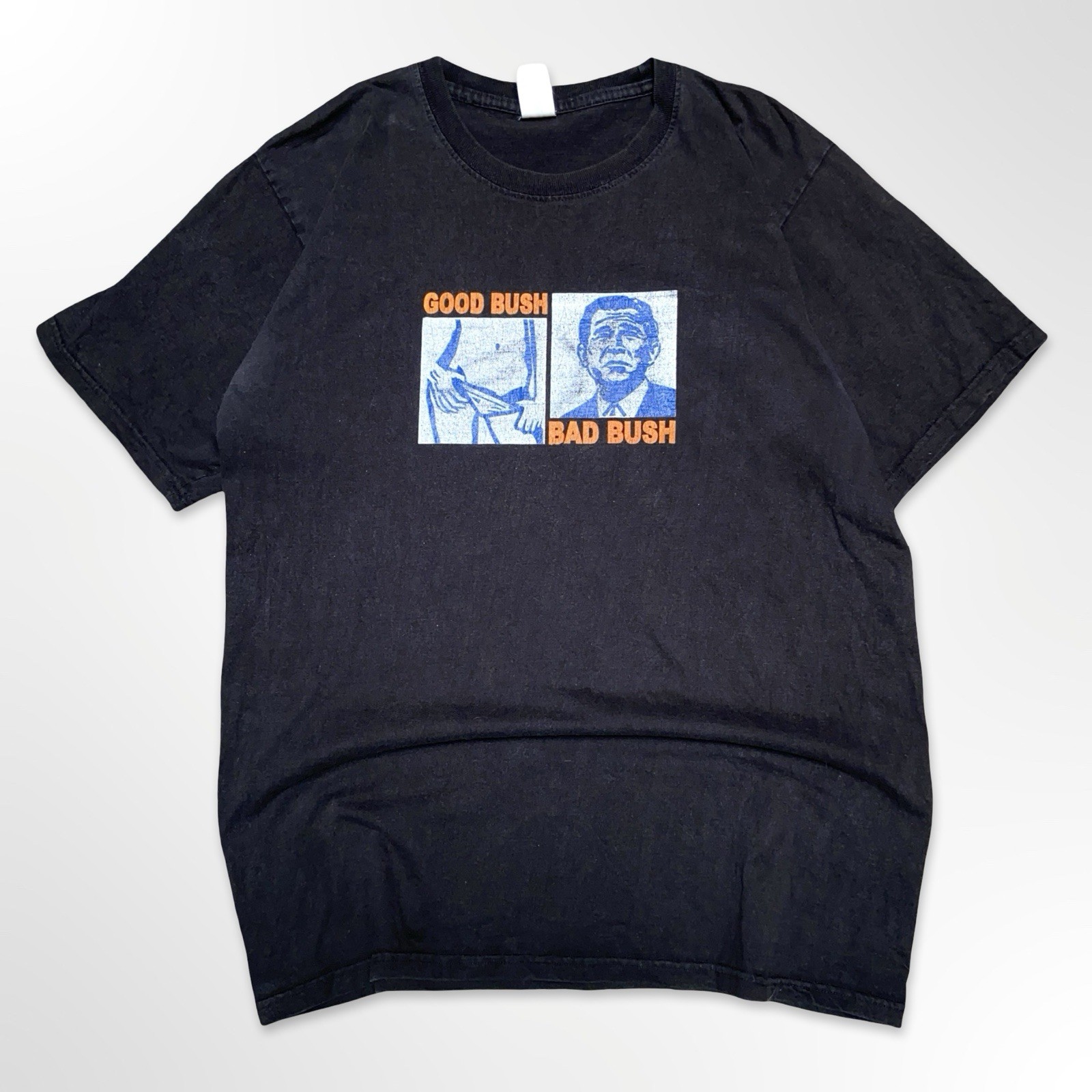 Vintage Good Bush Bad Bush Political Graphic T-Shirt Men&rsquo;s Size L Black Hautes
