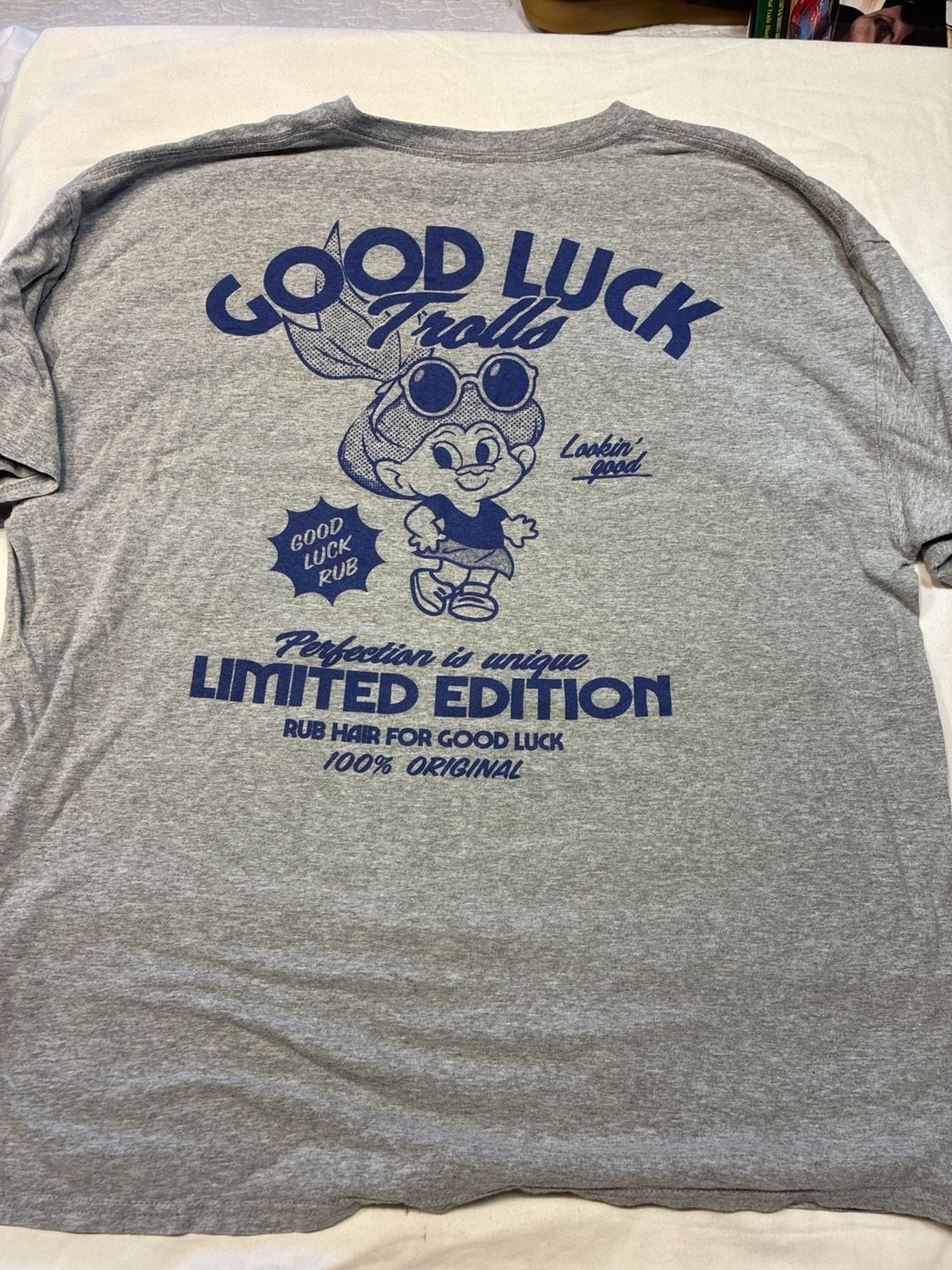 Good Luck Trolls Limited Edition Graphic T-Shirt Gray XL