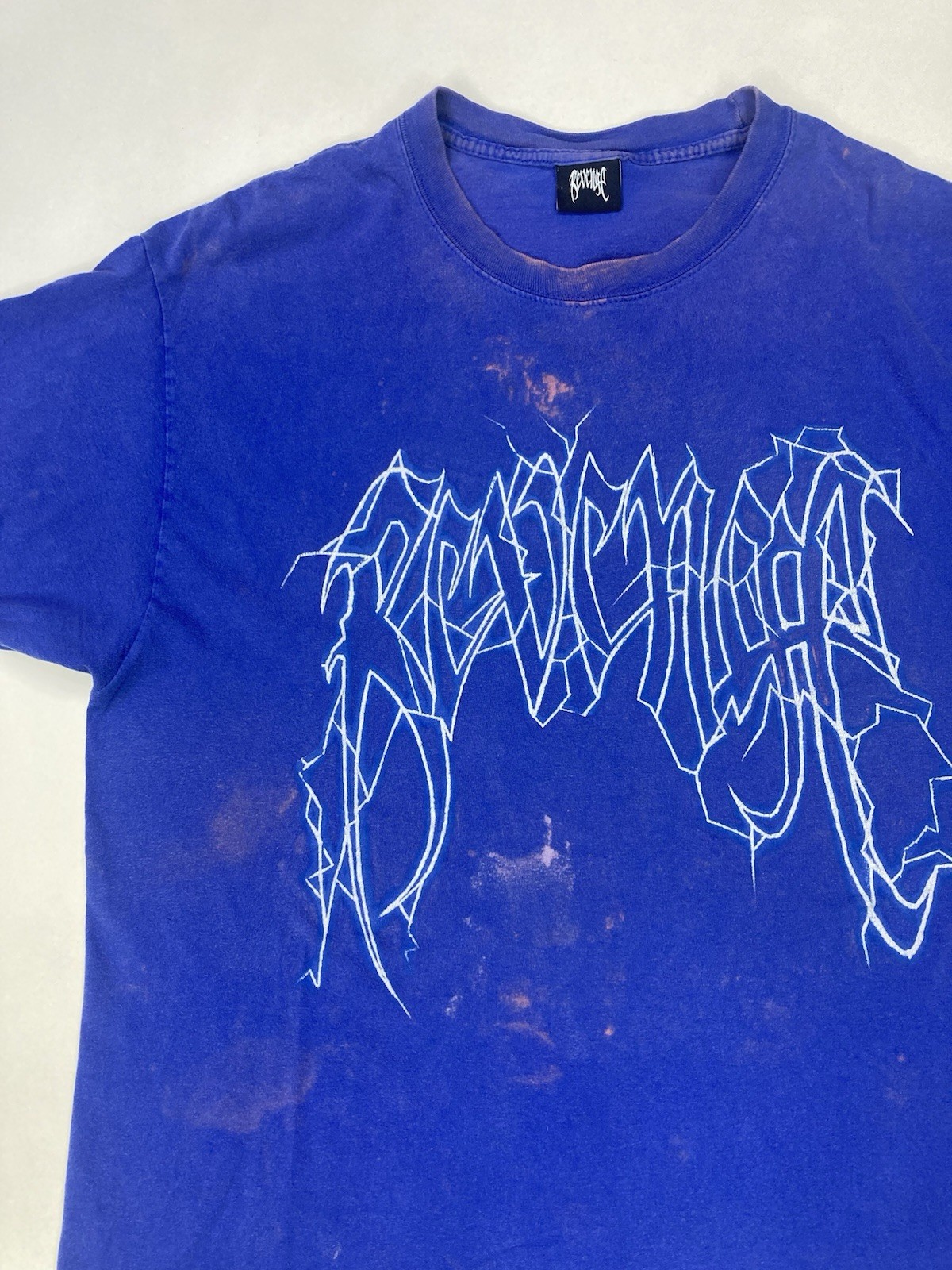 Revenge Lightning Graphic T-shirt Men XL Blue Short Sleeve