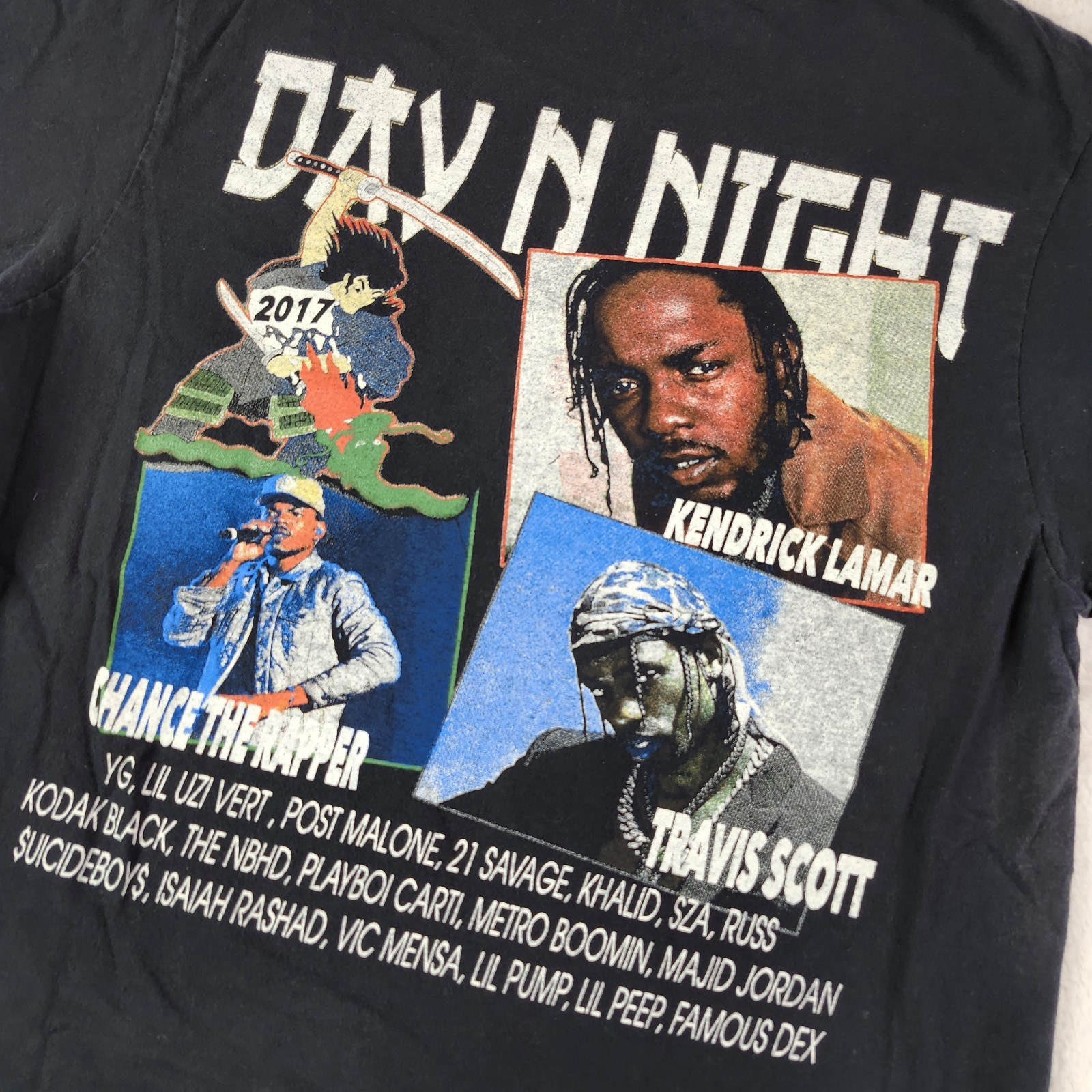 2017 DAY N NIGHT Festival T Shirt Adult Small Travis Scott Kendrick Lamar AOP