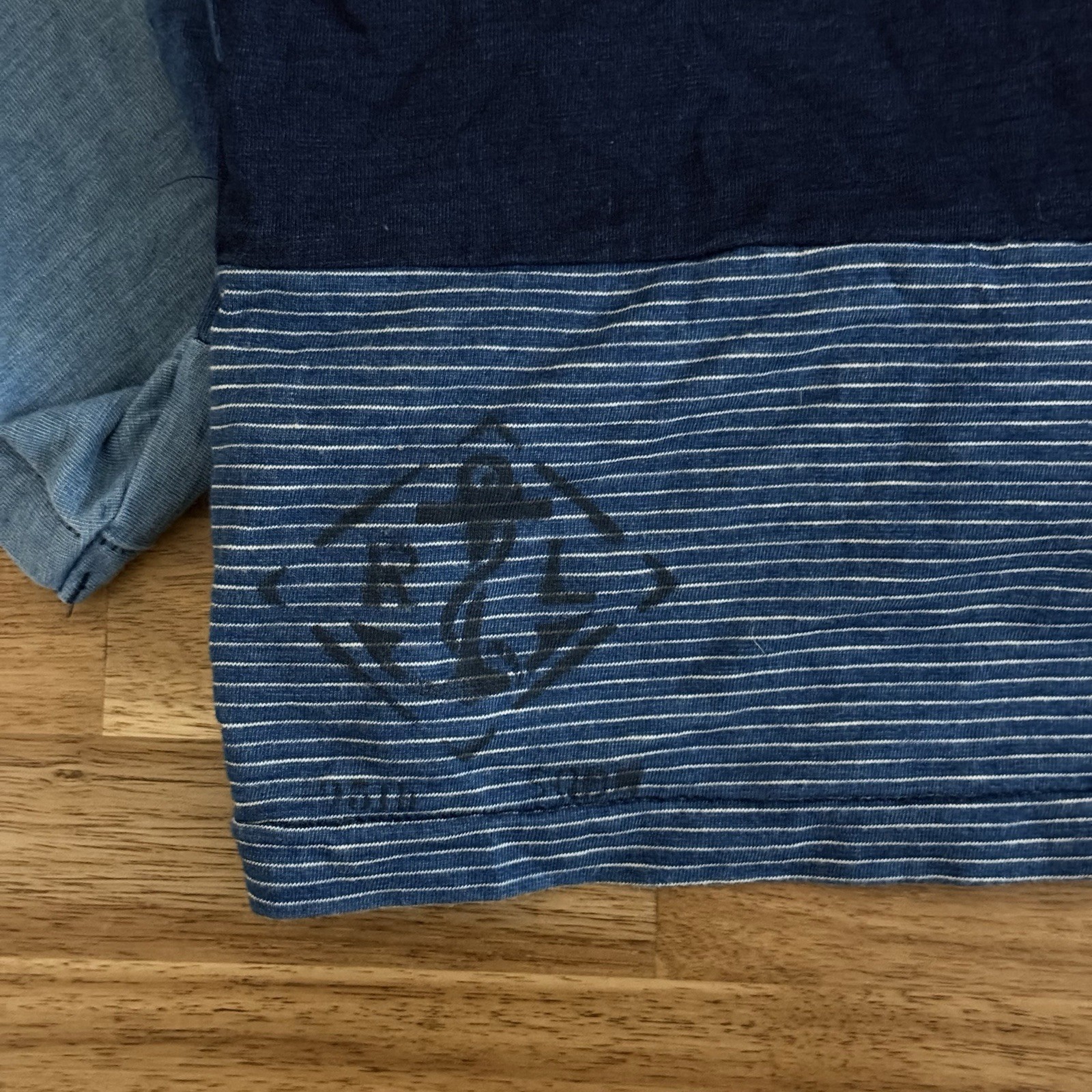 Polo Ralph Lauren Men&rsquo;s T-Shirt Sz XL Naval Base USRL Ugly Patchwork Blue Preppy