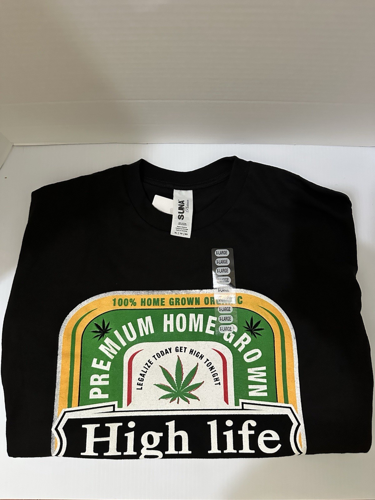 SUNA High Life Cannabis Graphic Tee Black Cotton Men&rsquo;s XL Short Sleeve