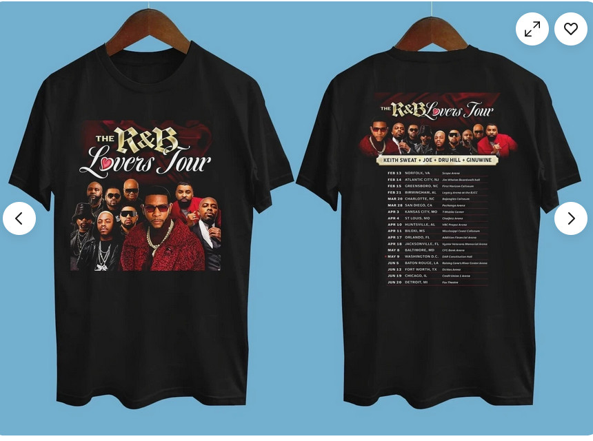 SALE – 2 Sides Keith Sweat The R&B Lovers Tour 2026 Black Shirt