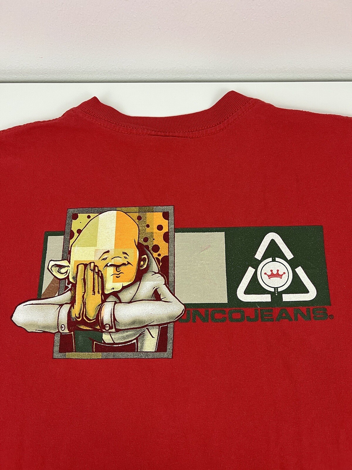 VTG Y2K Jnco Jeans Red Graphic T Shirt Men Size M Medium USA Made Cotton S/S EUC